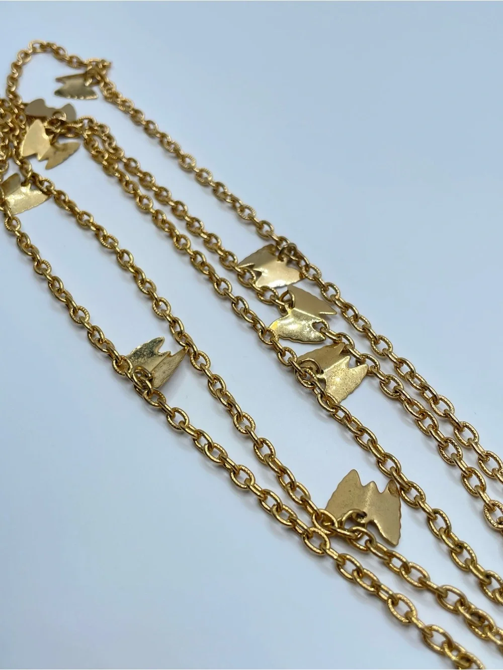 Vintage Sarah Coventry Butterfly Chain Necklace Gold Layered Boho Minimalist Set